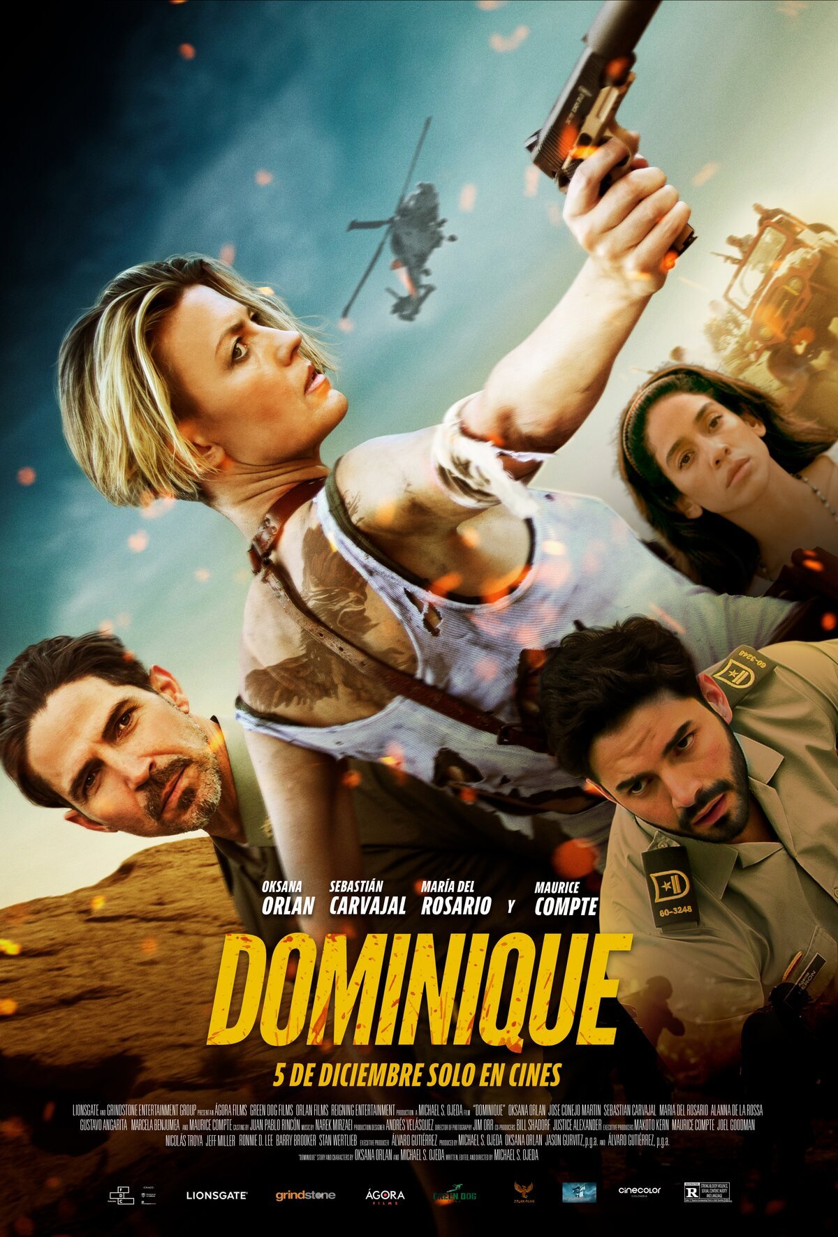 Official poster for Dominique, a 2024 feature project supported by LionTrust.
