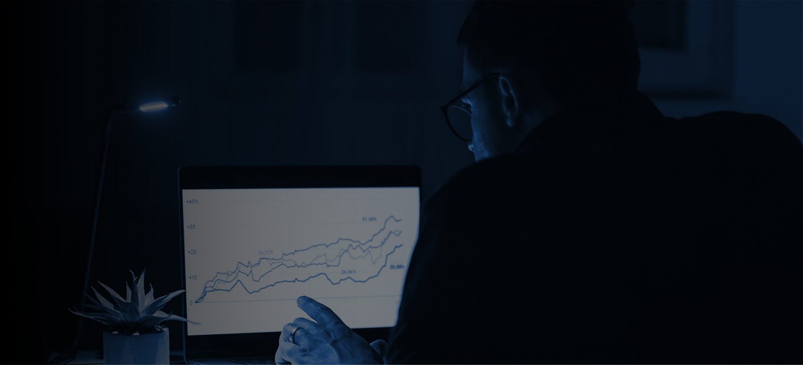 Business hand interacting with a digital growth chart, representing strategic investment decisions.